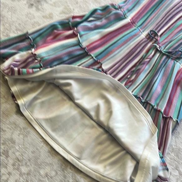 Staccato Colorful Striped Pink Purple and Blue Tiered Ruffle Sundress - Picture 5 of 12